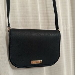 Kate Spade Black Leather Saddle Crossbody